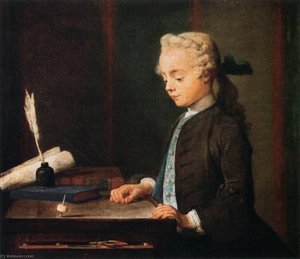 A Child With A Teetotum — Jean-baptiste-siméon Chardin