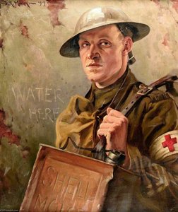 First World War A Royal Army Medical Corps Bearer Supplying Water To The Front Line — Haydn Reynolds Mackey