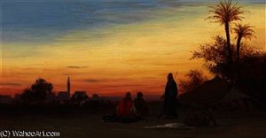 Evening Camp — Charles Théodore Frère Dit Frère Bey
