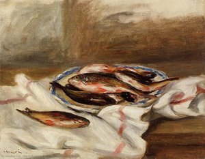 Still Life With Fish — Pierre-auguste Renoir, Impressionism