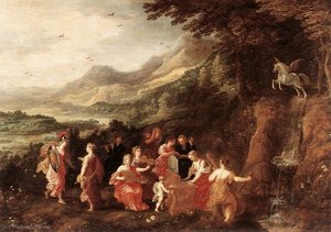 Helicon Or Minerva's Visit To The Muses — Joos De Momper The Younger