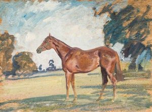 A Chestnut Horse in a Landscape