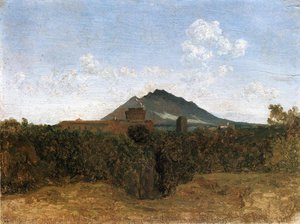 Roman Countryside Rocky Valley With A Herd Of Pigs — Jean-baptiste-camille Corot, Romanticism