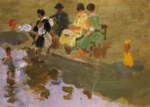 Escena En La Palya — Cecilio Pla Y Gallardo