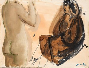 Painter with Model Verso Blue Heads