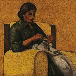 Woman Sewing — Louay Kayyali, Contemporary Realism