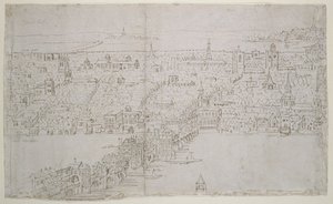 London Bridge - From The London Panorama — Anthonis Van Den Wyngaerde