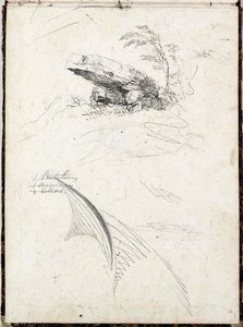Untitled, Study Of Rocks And A Figure — Thomas Cole, Hudson River School