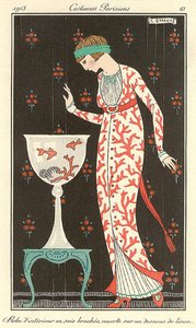 Robe D'interieur En Soie Brochee — Georges Barbier