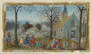 Villagers On Their Way To Church — Simon Bening, Dutch Golden Age