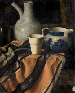 Still Life On A Striped Cloth — Arthur Segal