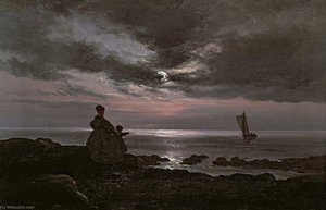 Mother And Child By The Sea — Johan Christian Claussen Dahl