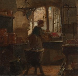 Kitchen, Matthijs Maris, 1859 — Matthijs Maris