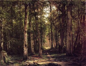 Forest Scene With Mother And Child — George Hetzel