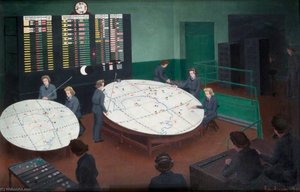 The Reporting Room In A 'final' Ground Controlled Interception Station — William Thomas Rawlinson