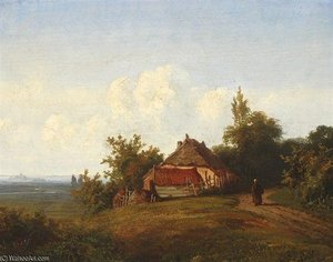 Farm Woman On A Country Road