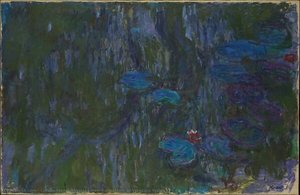 Water Lilies, Reflections Of Weeping Willows — Claude Monet
