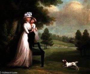 Woman And Child In Park — Richard Cosway