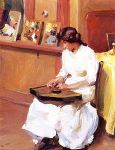 Girl With Zither — William James Glackens
