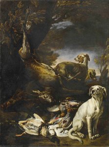 Hunted Game Are Guarded By Dogs In A Forest Landscape — David De Coninck