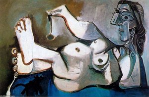 Naked Woman Playing With A Cat 1 — Pablo Picasso