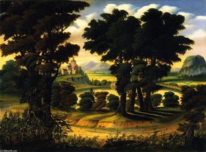 Landscape with Lake and Monastary (also known as Lake Albano and Castel Gandolfo)