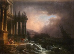 A storm at the sight of a port