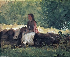 On The Fence — Winslow Homer, Realist Landscape Painting