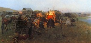 Prayer In The Steppe — Josef Von Brandt