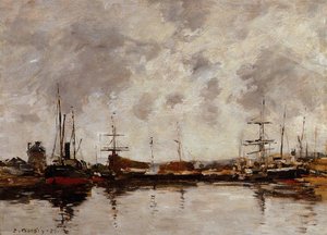 Deauville, The Harbor (9) — Eugène Louis Boudin