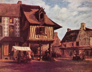 Market In The Normandy — Theodore Robinson, Impressionism