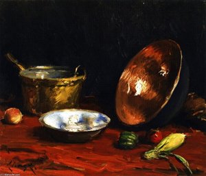 Still Life Pans And Vegetables — William Merritt Chase