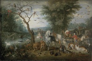 Paradise Landscape With The Animals Entering Noah — Jan Brueghel The Elder, Baroque Landscape