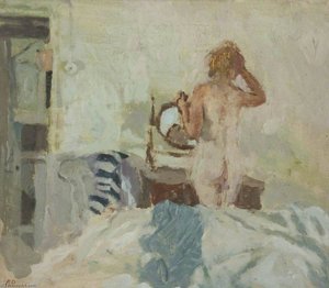 Brushing Hair Summer Morning — Bernard Dunstan