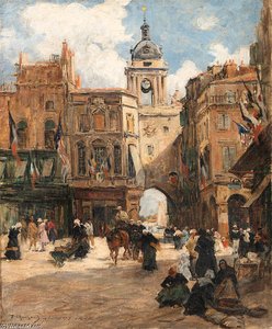 The Town Square At La Rochelle — Fernand Marie Eugène Legout Gérard