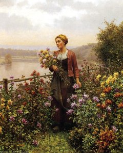 Woman In A Garden — Daniel Ridgway Knight