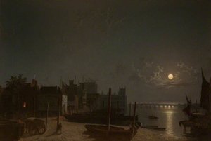 Westminster From The Horse-ferry Quay By Moonlight