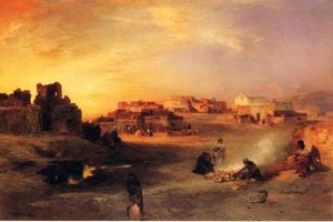 Indian Pueblo, Laguna, New Mexico — Thomas Moran