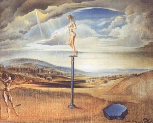 Fountain Of Milk Spreading Itself Uselessly On Three Shoes — Salvador Dalí