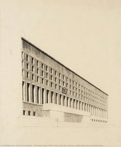 Ministero Degli Affari Esteri Già Casa Littoria: Studio Della Facciata Principale — Enrico Del Debbio, Rationalism