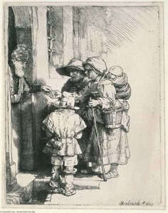 Beggars At The Door — Rembrandt Van Rijn