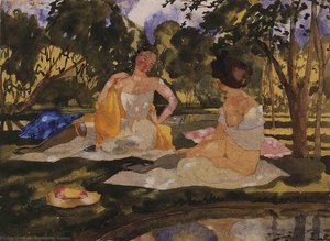 On The Grass — Konstantin Andreevic Somov, Symbolism