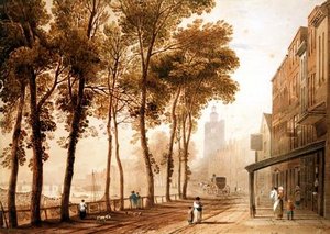 Cheyne Walk, Chelsea, — John Varley I (the Older)