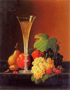 Fruit And A Glass Of Champagne On A Tabletop — Severin Roesen