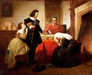 (cavalier Abjuring Catholicism), (painting) — Emanuel Gottlieb Leutze