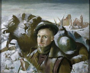 Robert Henderson Blyth (1919–1970), Self Portrait As Soldier In The Trenches (existence Precarious) — Robert Henderson Blyth