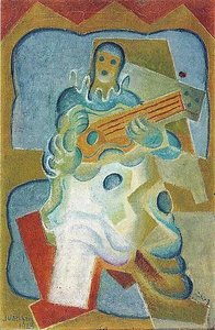 Pierrot Playing Guitar — Juan Gris