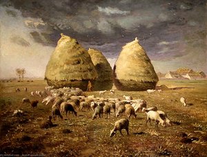 Haystacks Autumn — Jean-françois Millet, Contemporary Realism