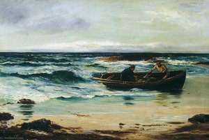 Fishermen Landing Catch On The Shore — Charles Napier Hemy