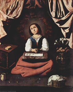 The Young Virgin — Francisco De Zurbarán, Baroque